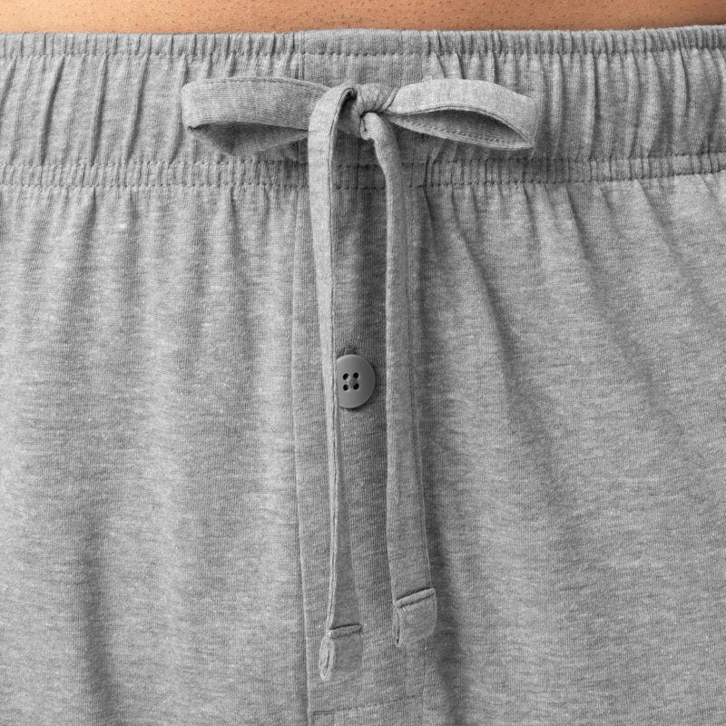 Fruit of the Loom Men's 2-Piece Jersey Knit Pajama Set, Navy/Grey Heather, X-Large - Image 3